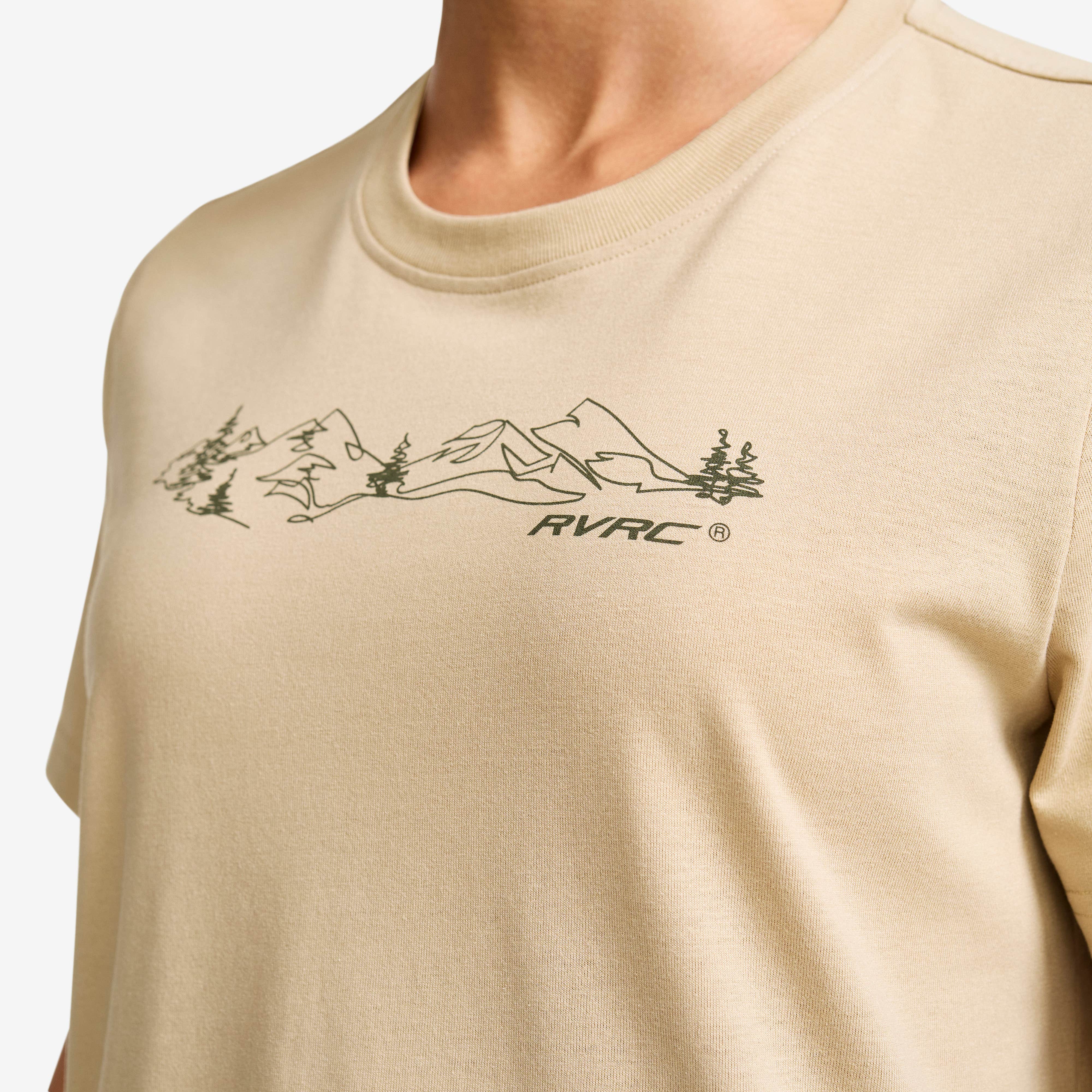 Easy Graphic Forest Lines T-shirt Dame Safari Beige