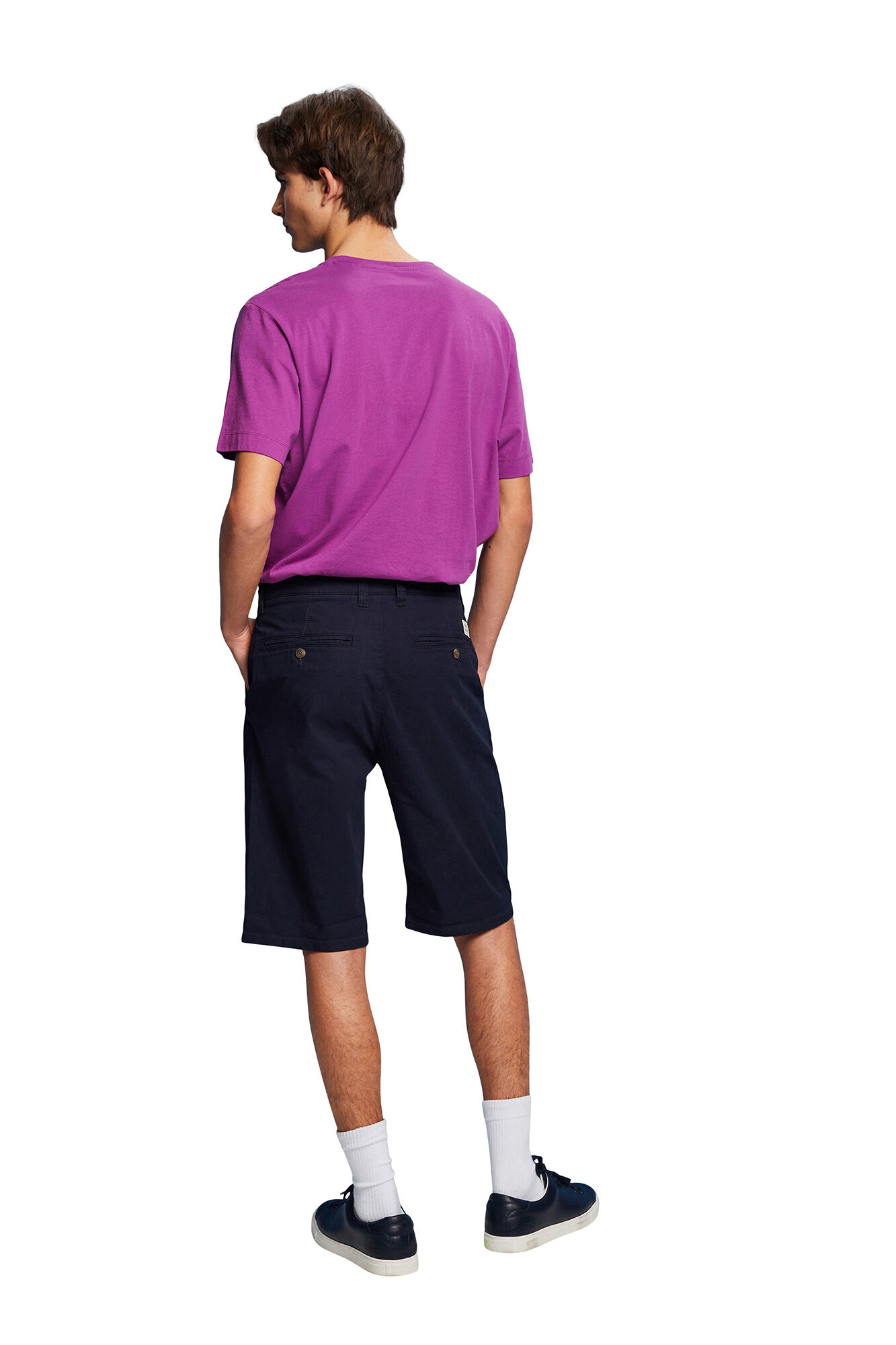 Bermuda chino 100% algodão sustentável - Azul marinho