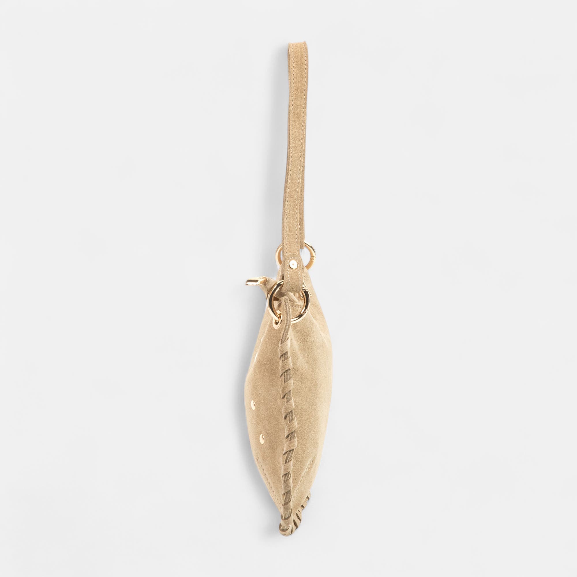 Sac bandoulière en cuir beige