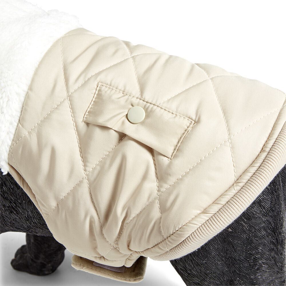 Veste pour chien dessus sherpa beige et blanc - Taille L