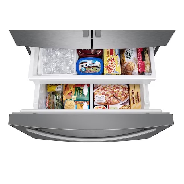 Refrigerador Samsung French Door de 27 pés cúbicos com máquina de gelo dupla (aço inoxidável resistente a impressões digitais) ENERGY STAR