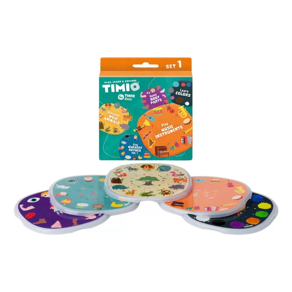 TIMIO Disc sæt 1 - Vilde dyr, børnerim, farver, musik og kroppens dele - 1 stk.