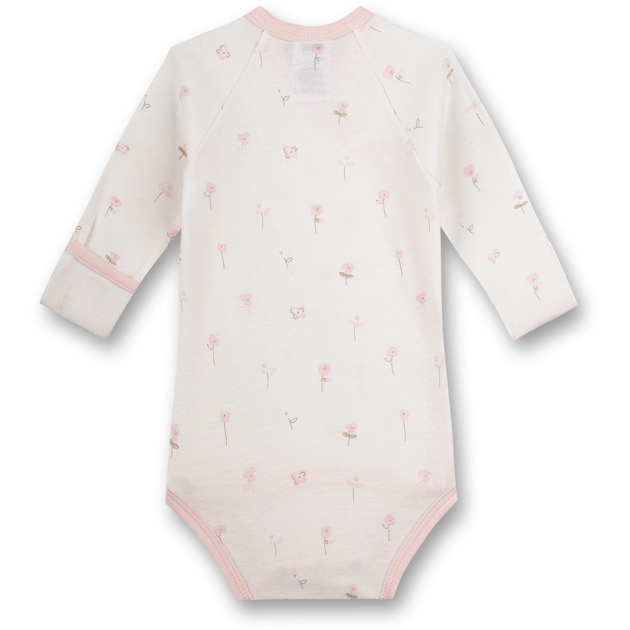 Sanetta Langarm-Wickelbody Blumen beige