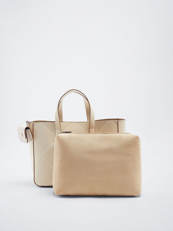 Bolsa Tote para Uso Diário - Branco Sujo