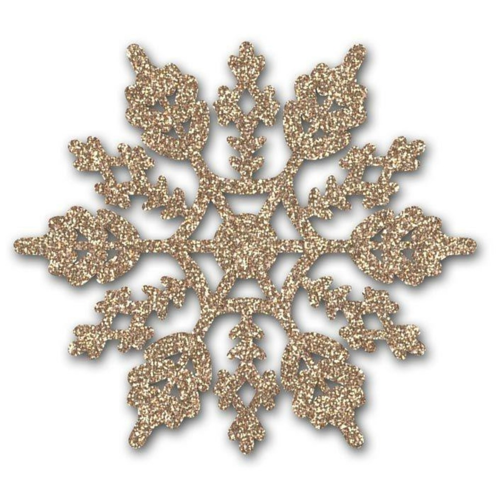 10 flocons en relief à paillettes à coller l'or de bombay - champagne rosé