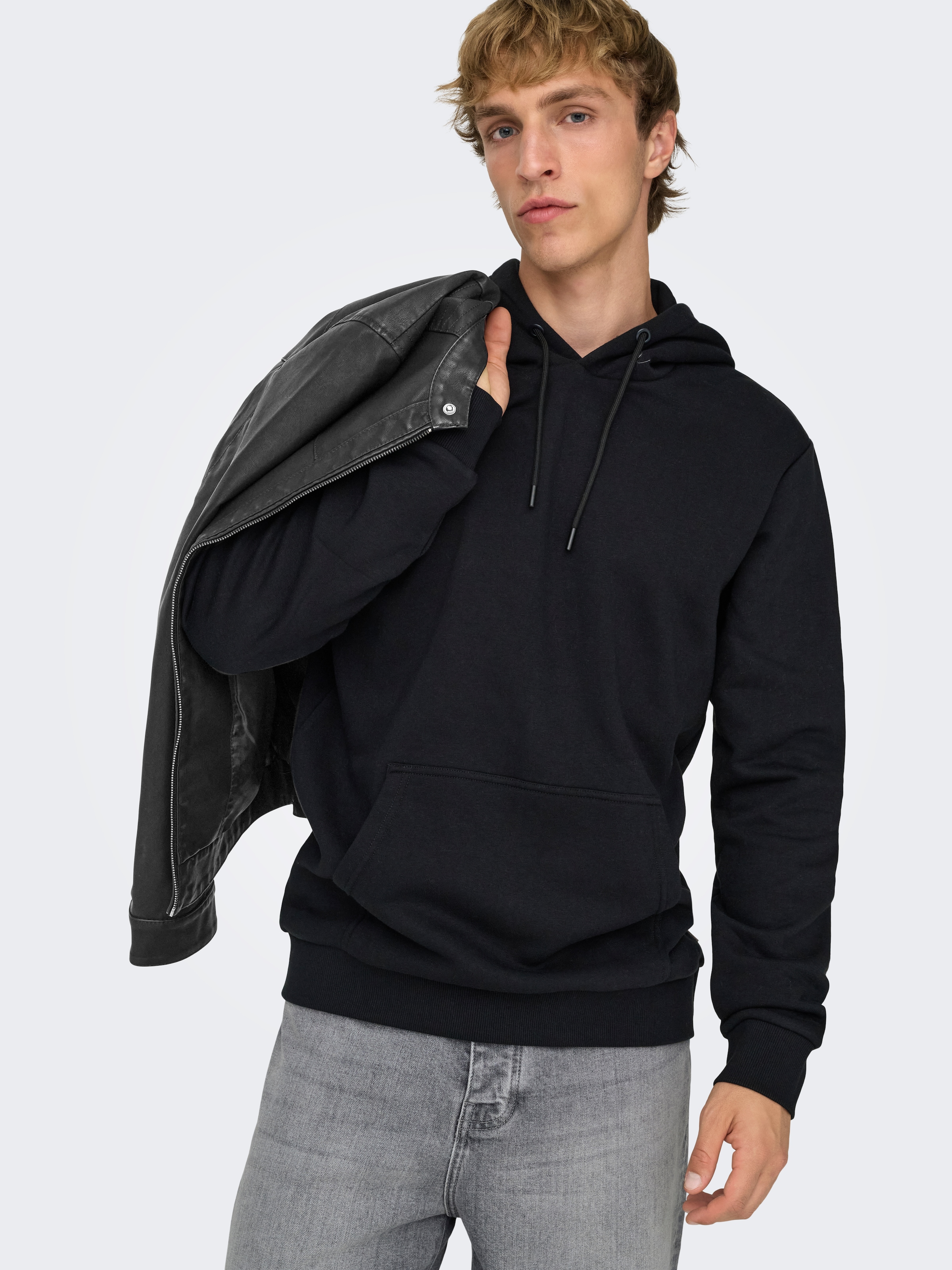 ONLY & SONS Bikerjacke »MIKE PU RACER JACKET« ohne Kapuze