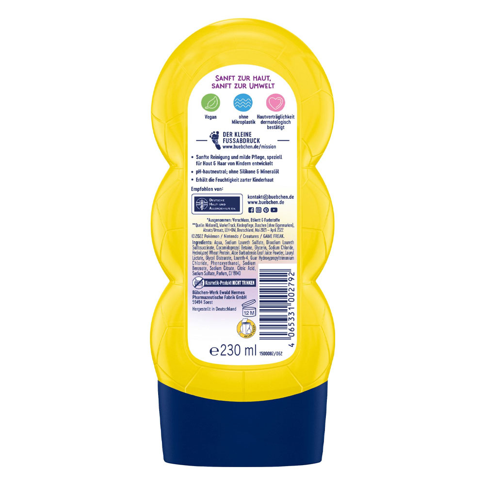 (230ml) 2in1 Kinder Shampoo und Duschgel pH-Hautneutral (2416) - Pokémon Pikachu