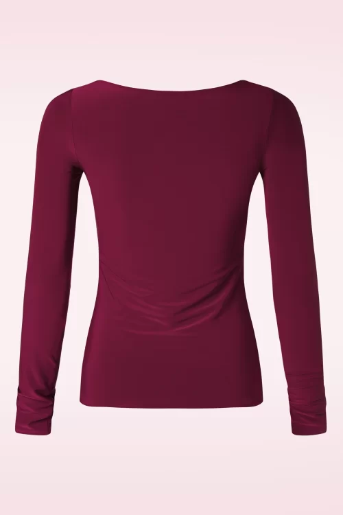 Vintage Chic for Topvintage Didi Plain Slinky top in bordeauxrood