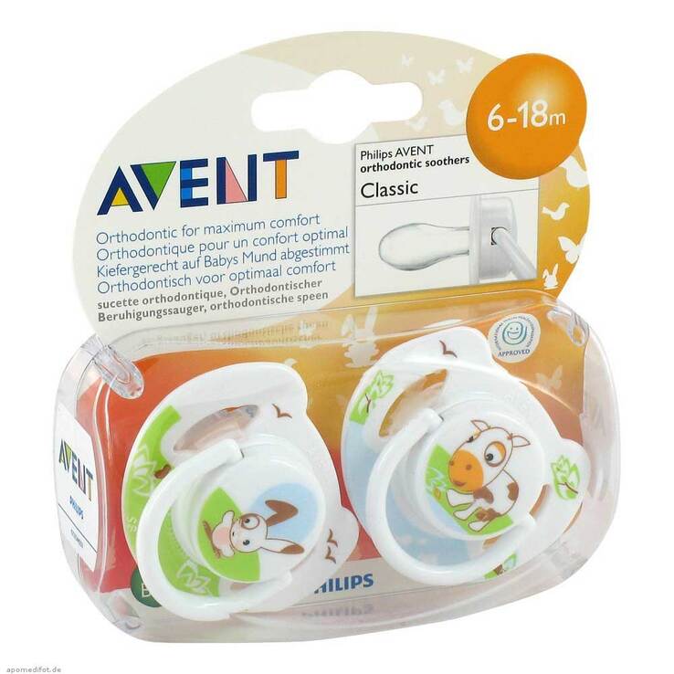 Avent Beruhigungssauger 6 - 18 Mon.Tiermotive, 2 St
