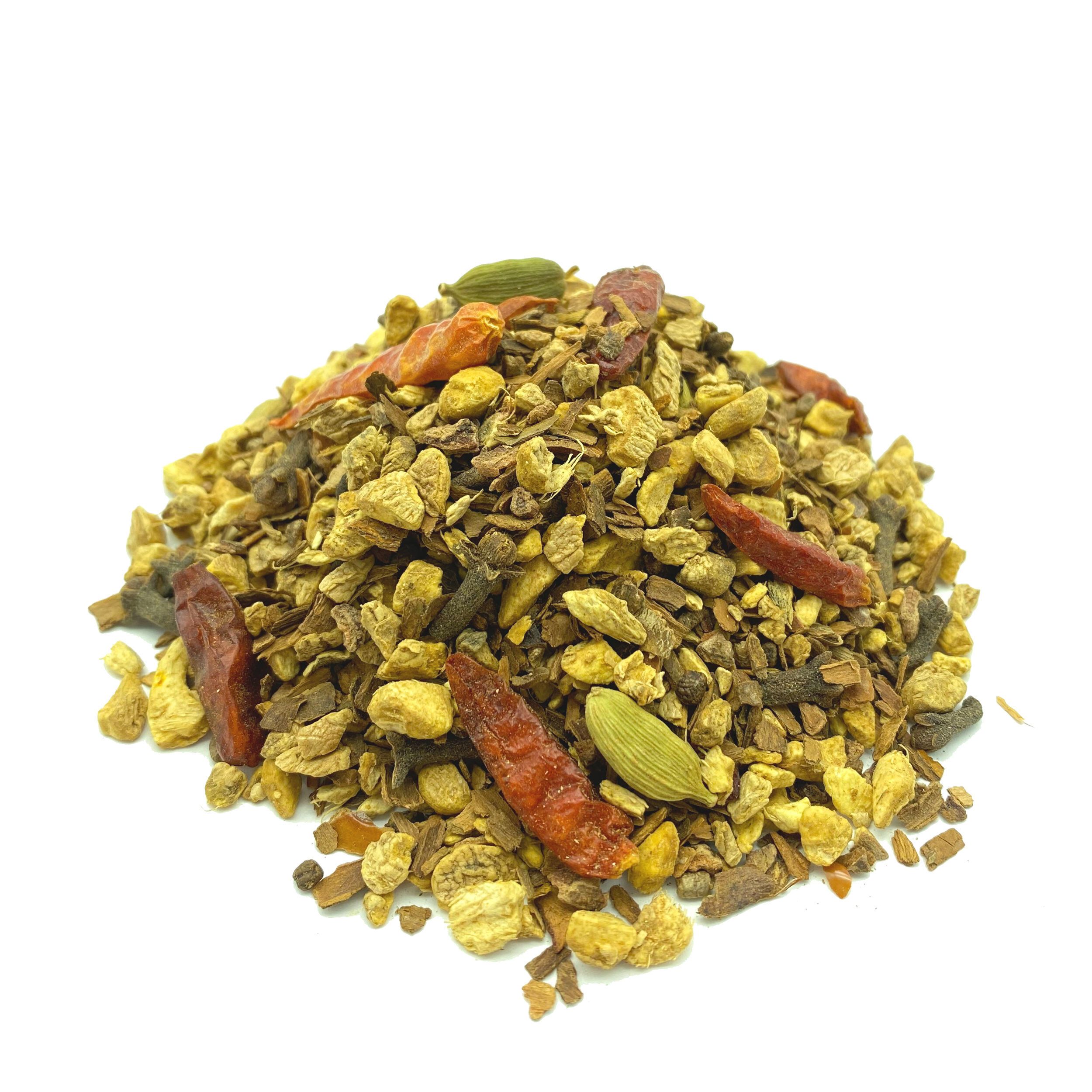 tea4me Ayurvedamischung Chai Fire Kräuterwohl Ayurvedatee mit ganzen Chilischoten