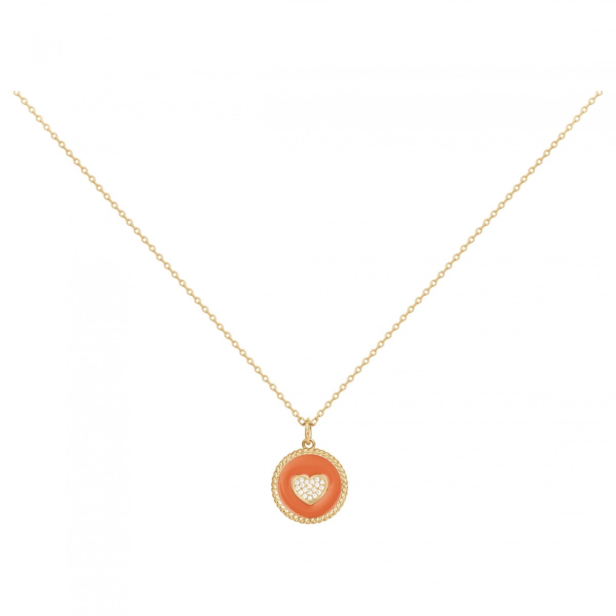 Collier en Plaqué Or avec oxyde de zirconium blanc