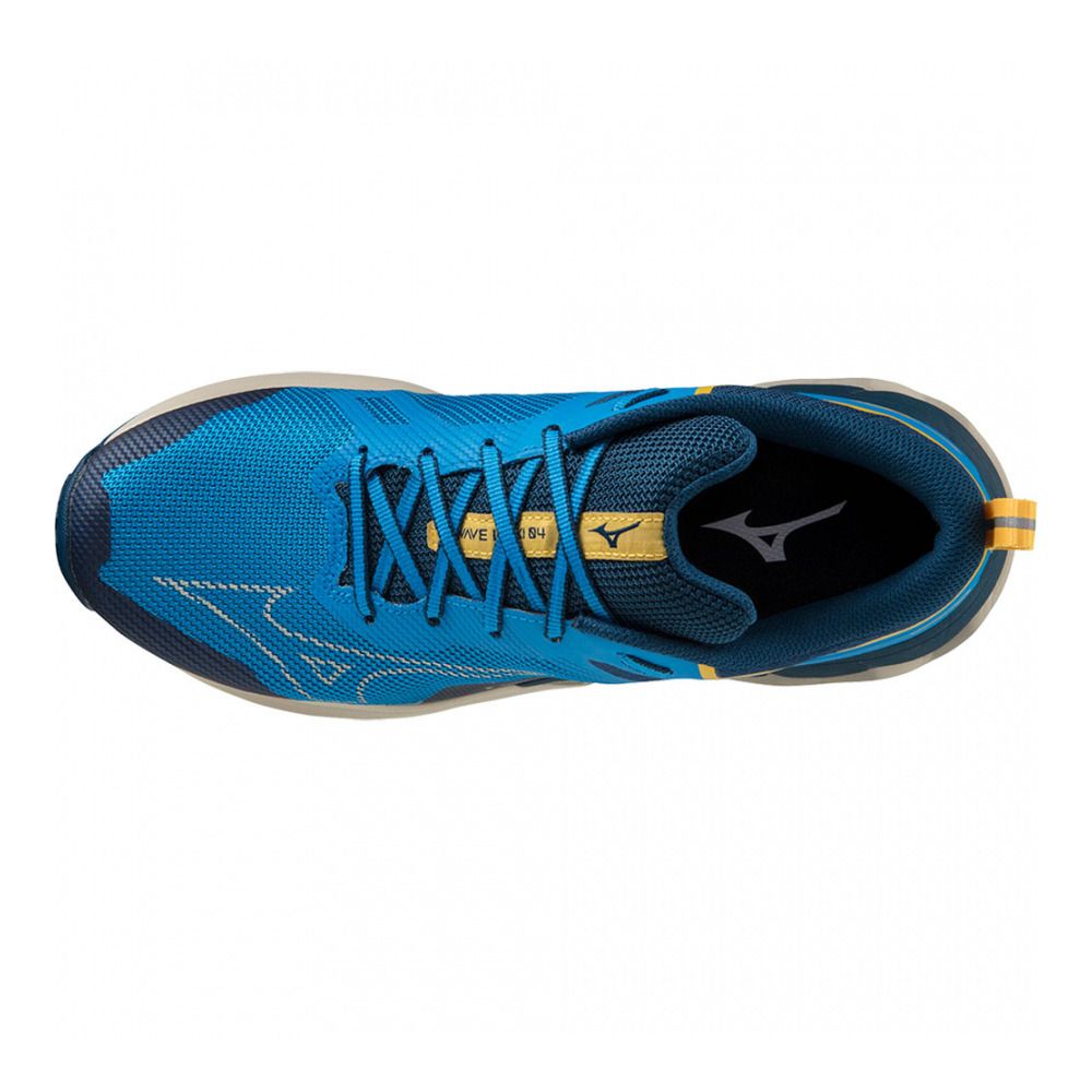 Mizuno WAVE IBUKI 4 - Chaussures trail Homme cloisonné/blueopal/moonstruck
