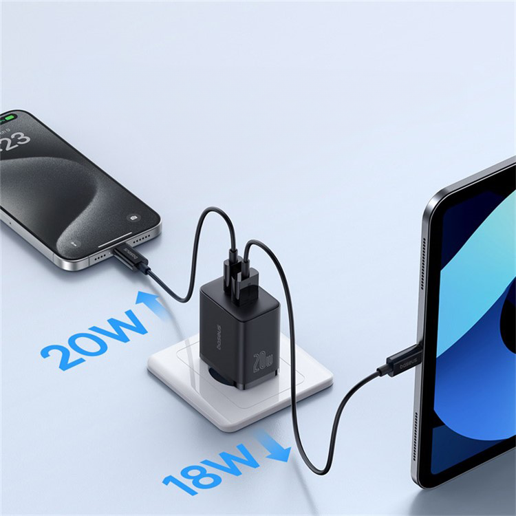 (20W) USB A / USB C Ladegerät Netzteil Power Delivery - Schwarz