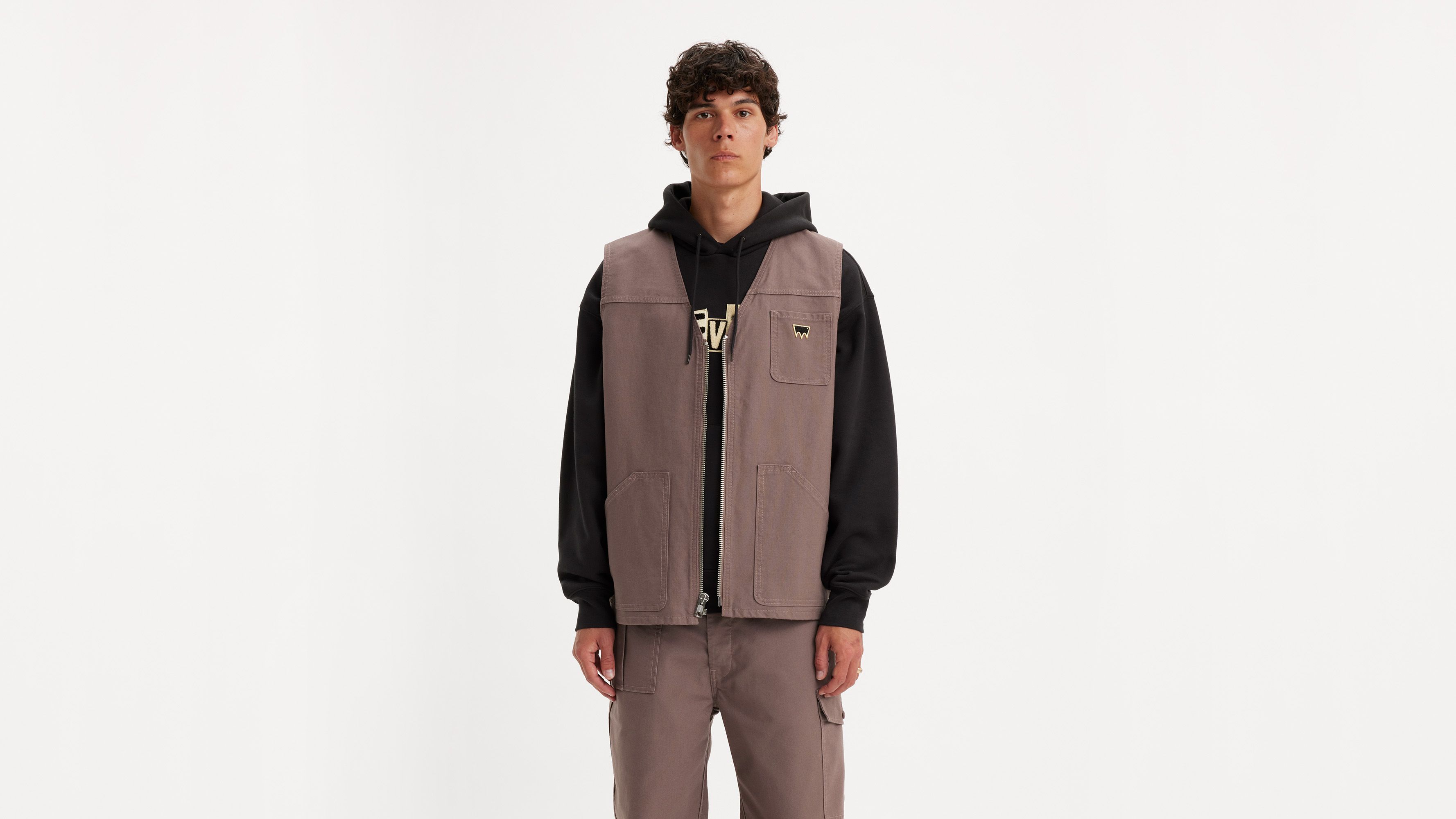 Levi's® Skateboarding veste sans manche en toile - Peppercorn - Blanc