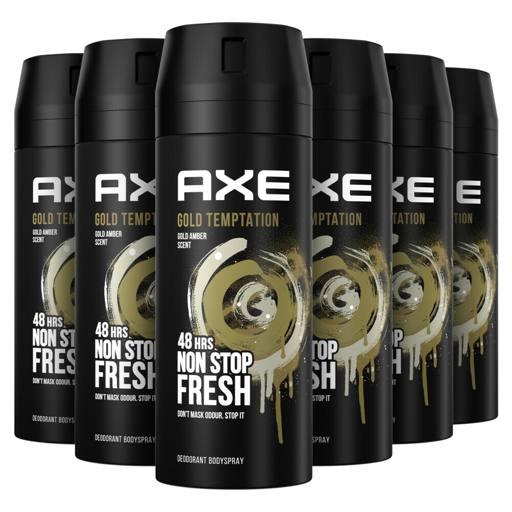 6x Axe Deodorant Bodyspray Gold Temptation150 ml