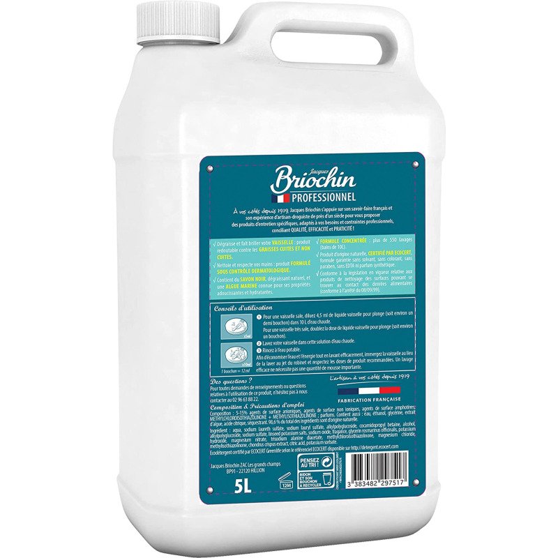 Liquide vaisselle mains Briochin Professionnel - Bidon de 5 L