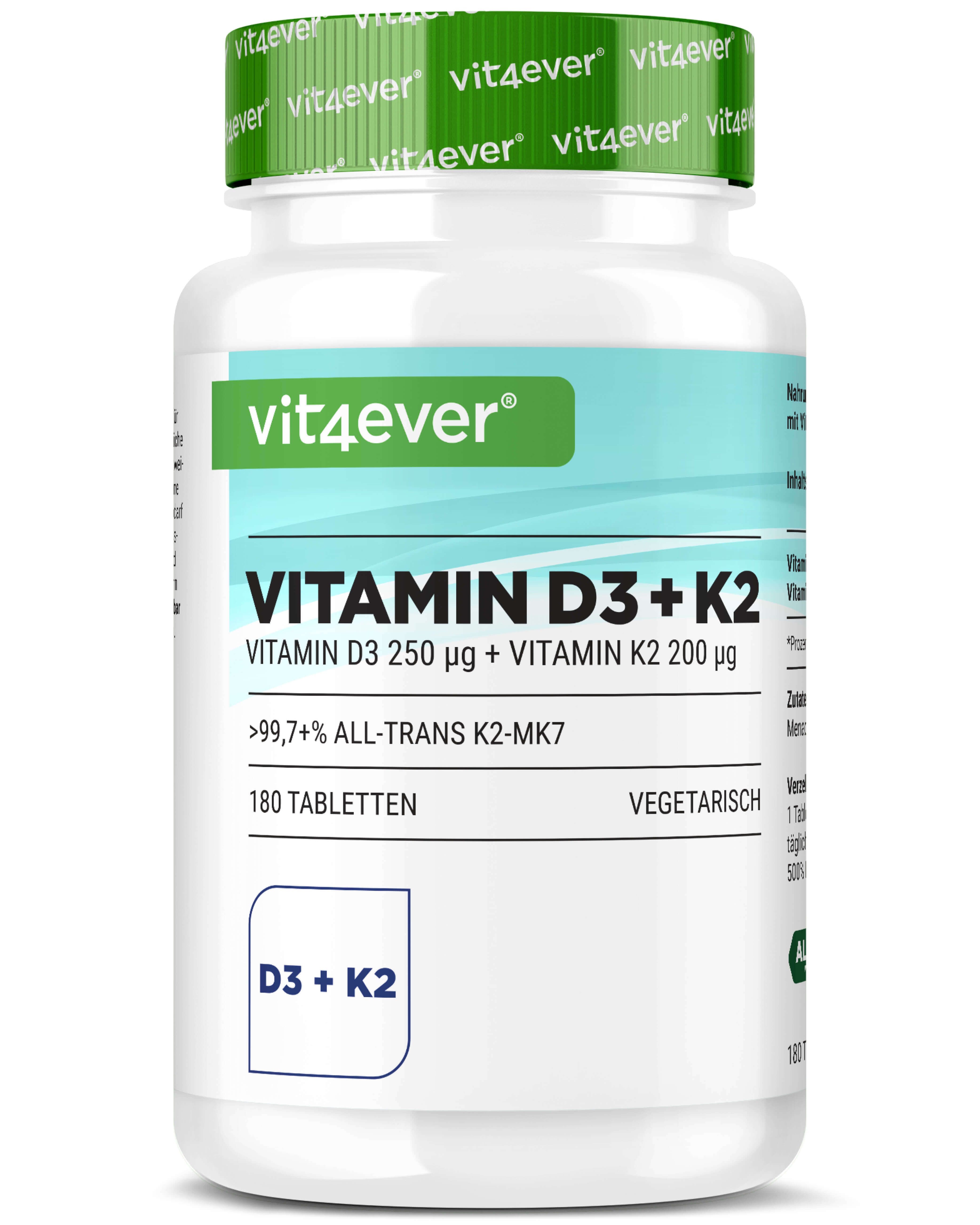 Vit4ever Vitamin D3 10.000 I.E. + Vitamin K2 200 mcg