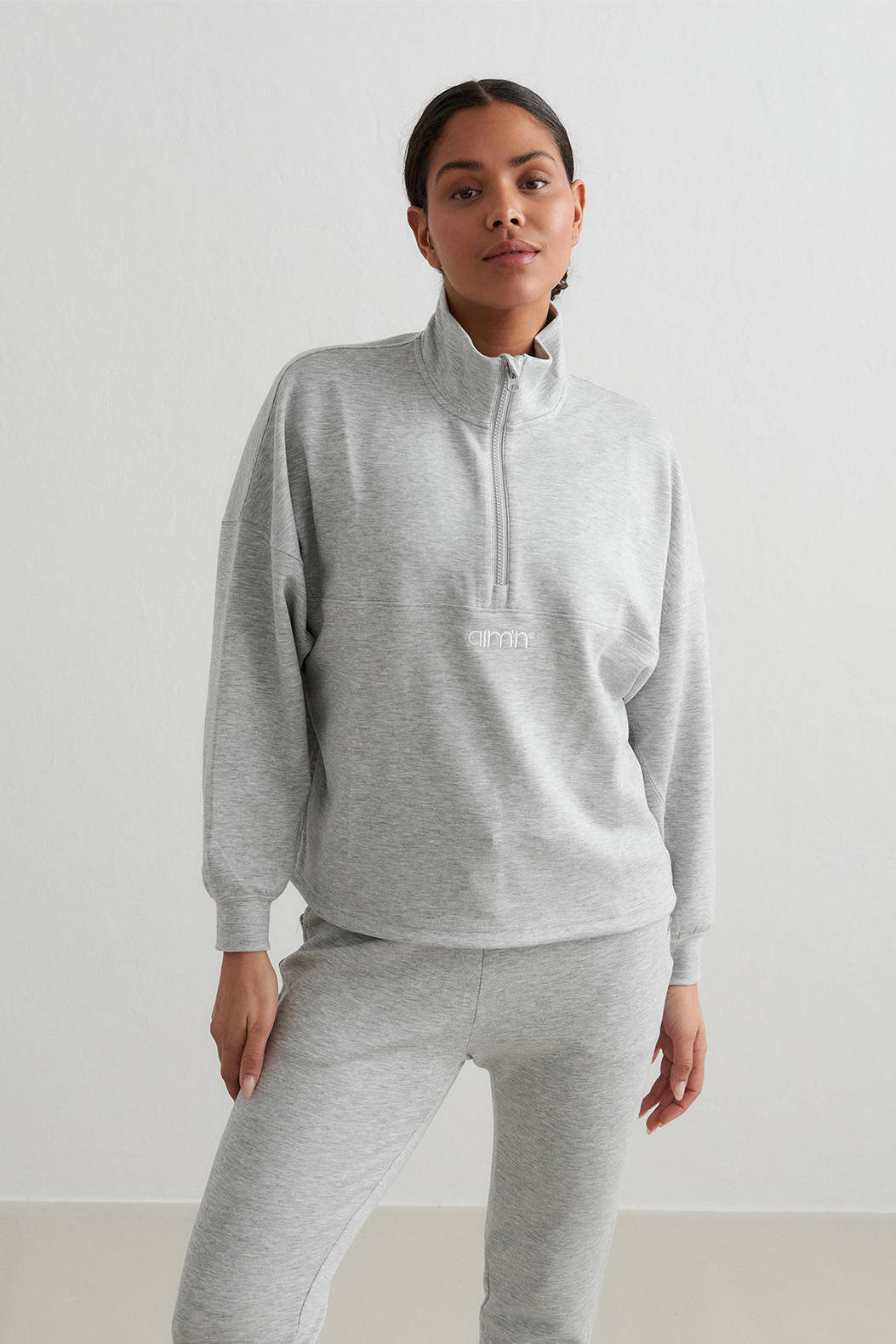 Aim'n sportsweater lichtgrijs melange