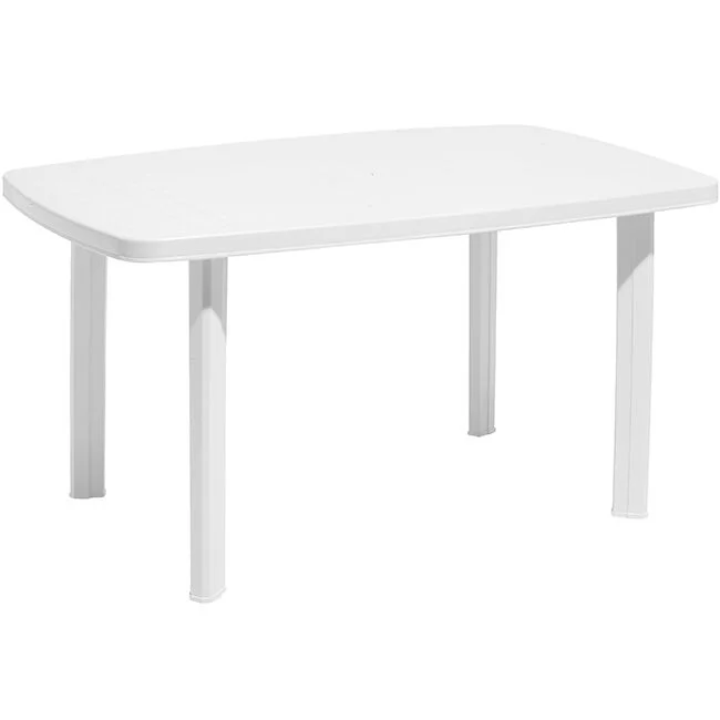 Table de jardin rectangulaire 6 personnes blanche Viva