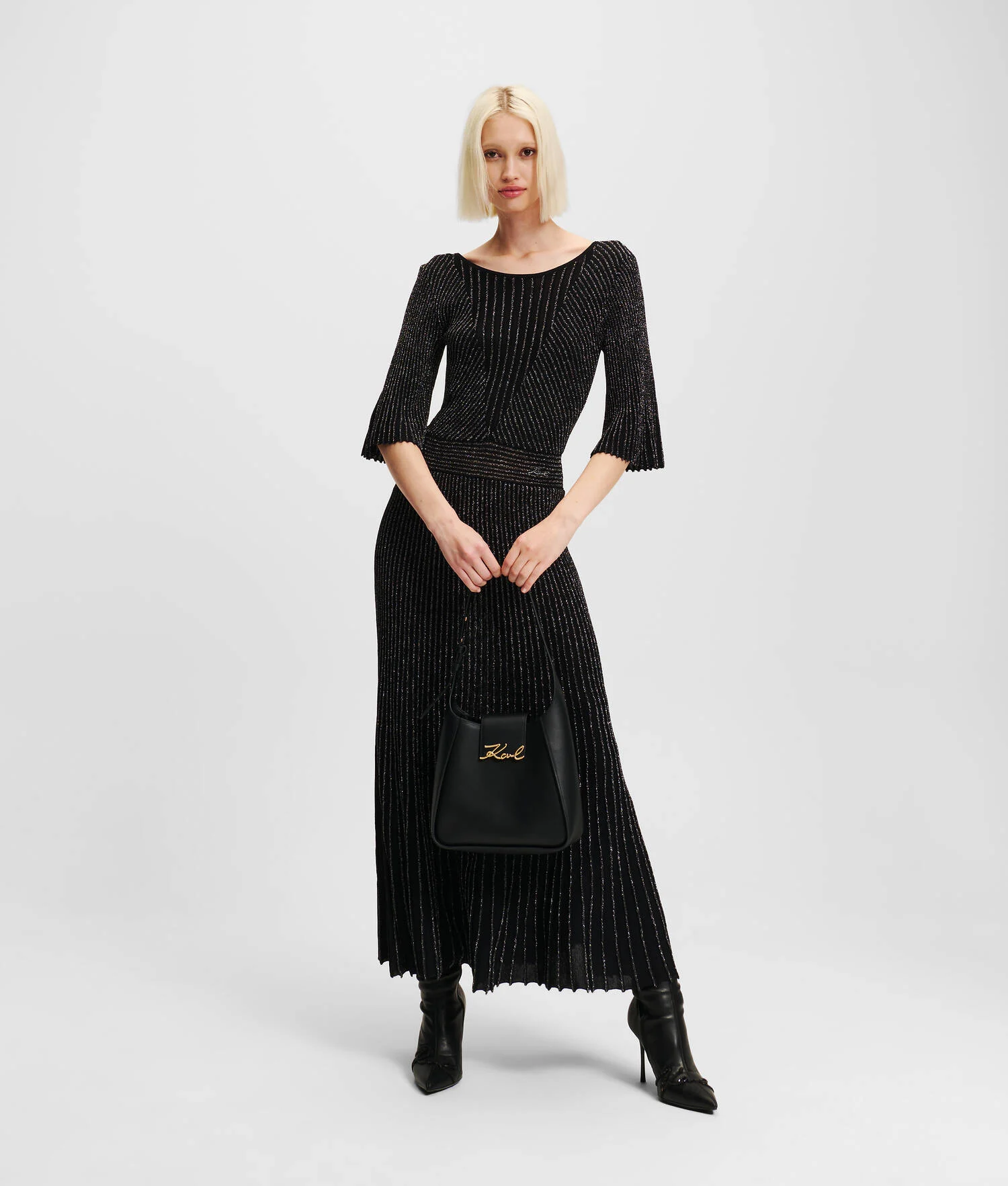 ROBE TRICOT PLISSÉE EN LUREX