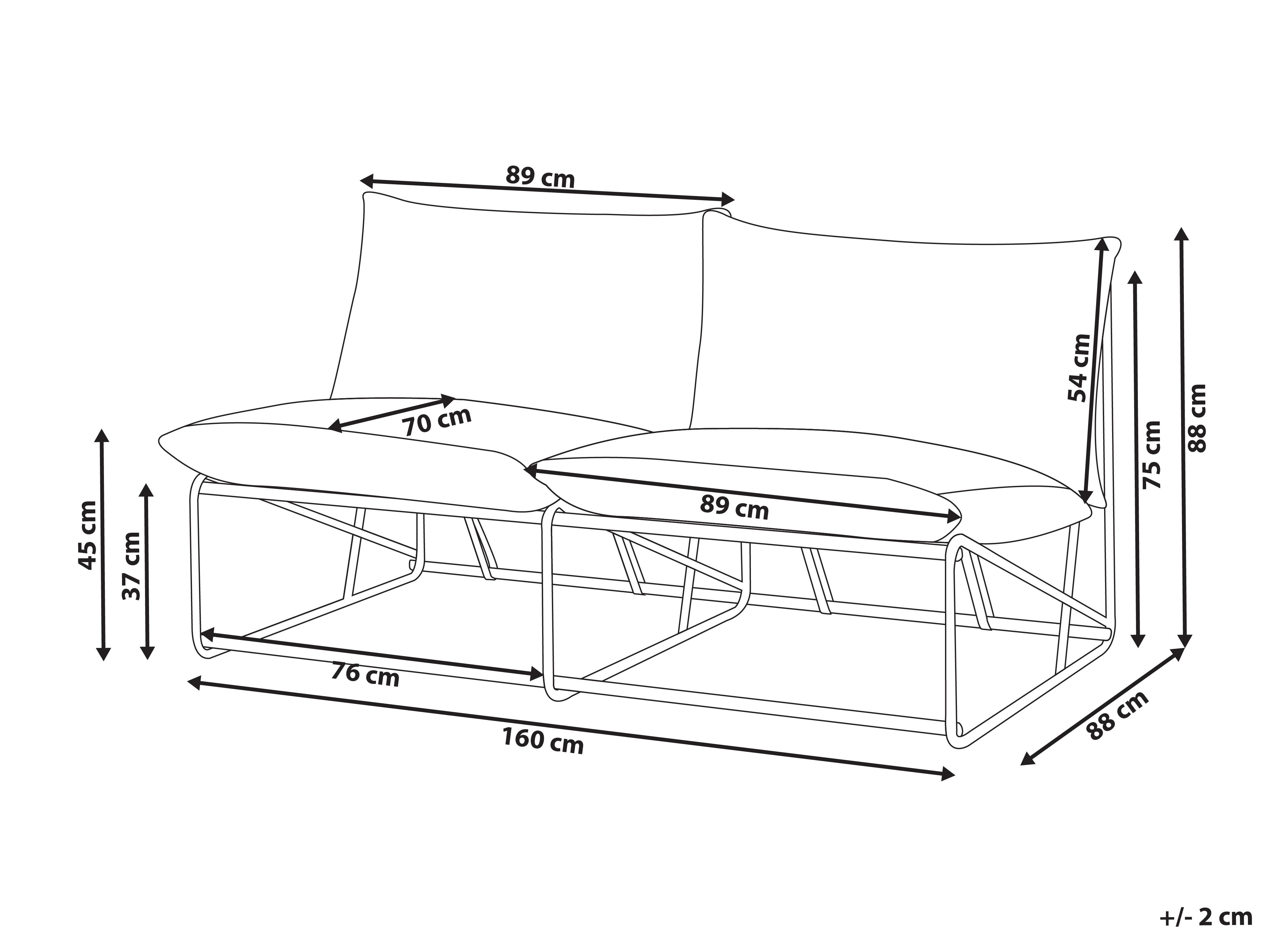 Tuin loungebank 2-zits PICO Metaal Grijs