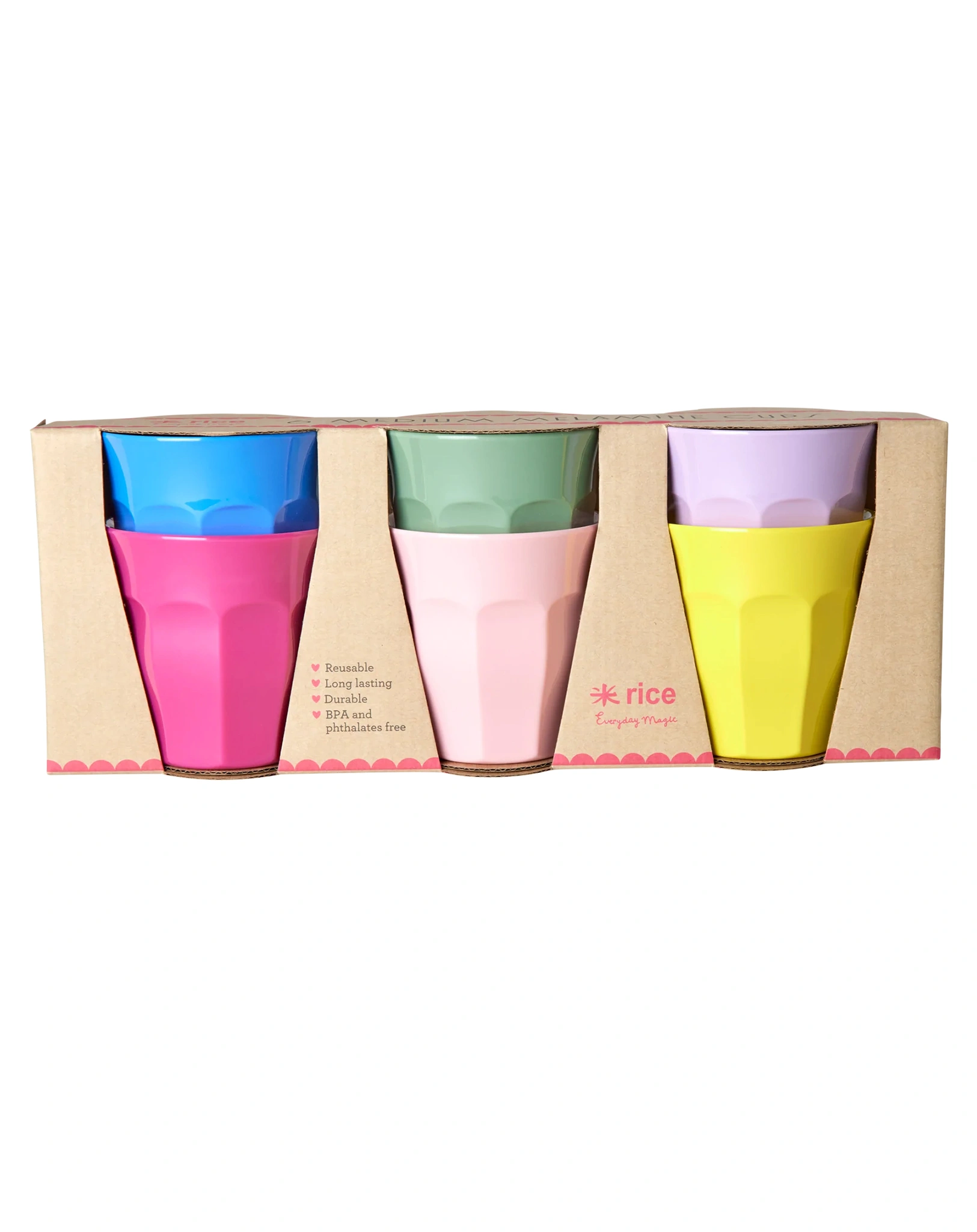Melamin-Becher MEDIUM - COLORFUL 6er Set in bunt