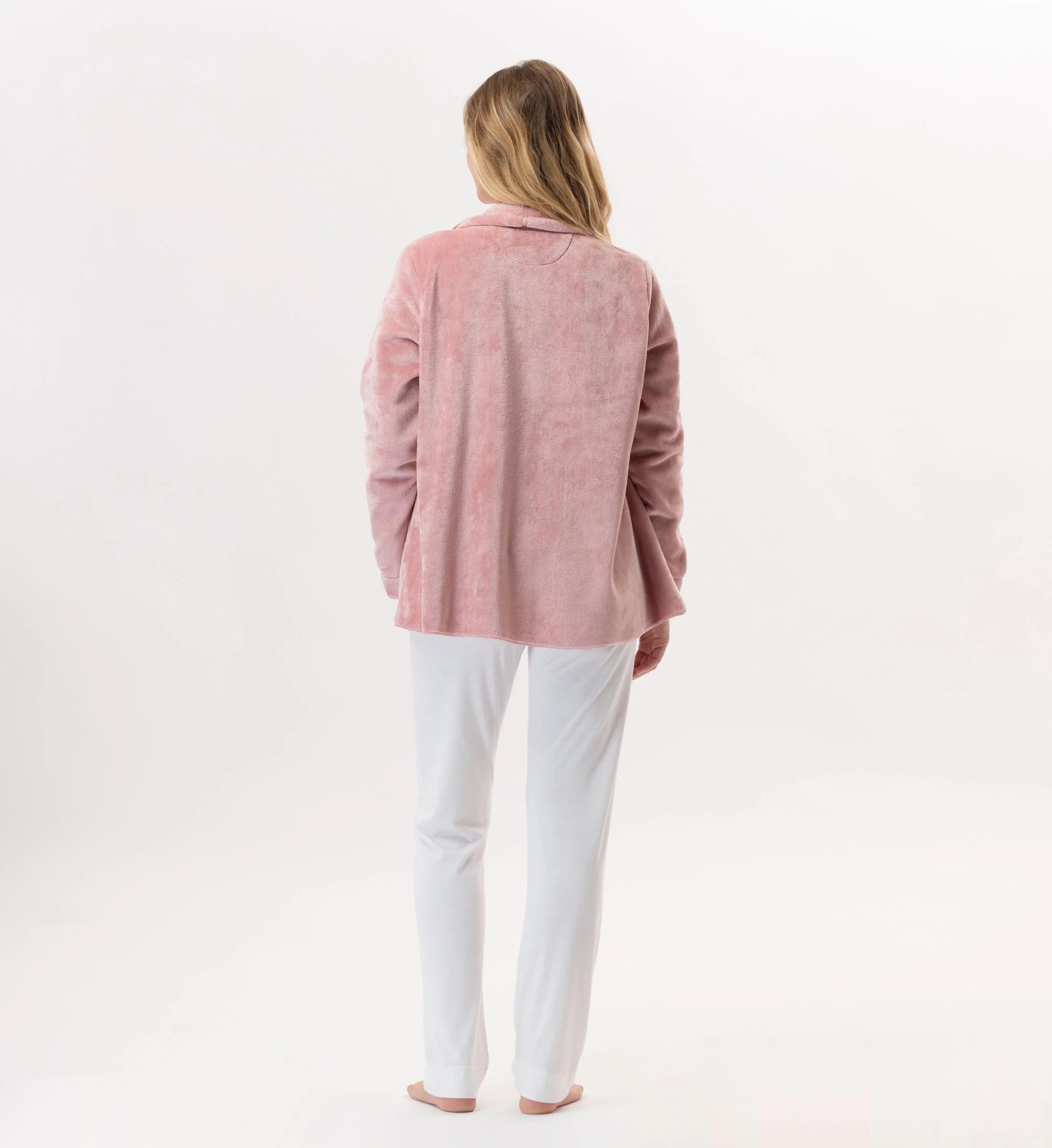 ESSENTIEL 873 - Veste en peluche flanelle | Rose