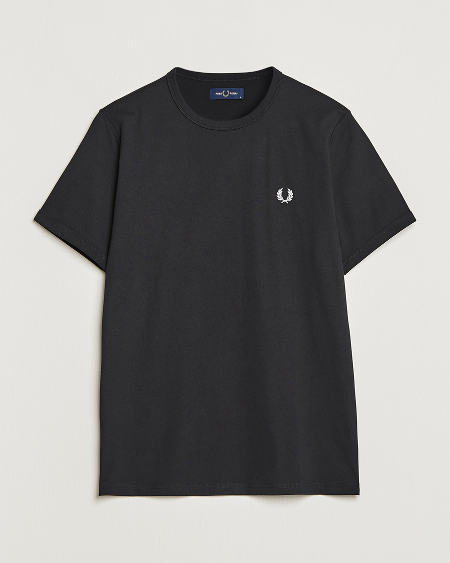 Fred Perry Ringer Crew Neck Tee Black
