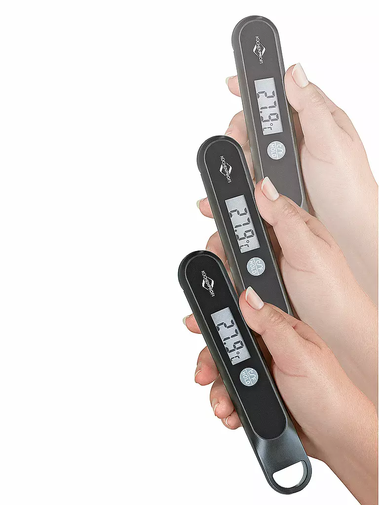 KÜCHENPROFI Digitales Thermometer SHAKE 18cm Schwarz schwarz
