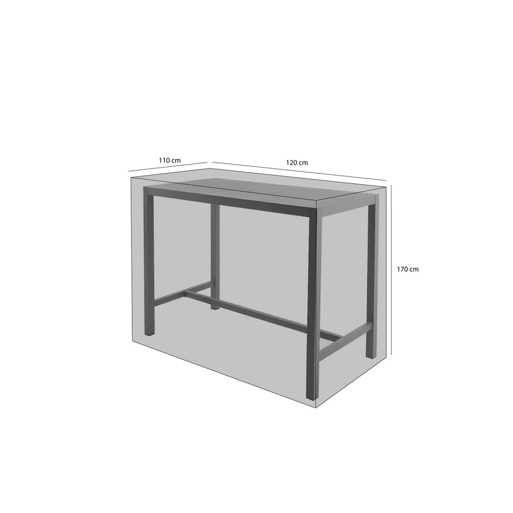 Housse de protection table de bar haute imperméable et résistante aux uv en polyester bleu marine - 165x110x120cm