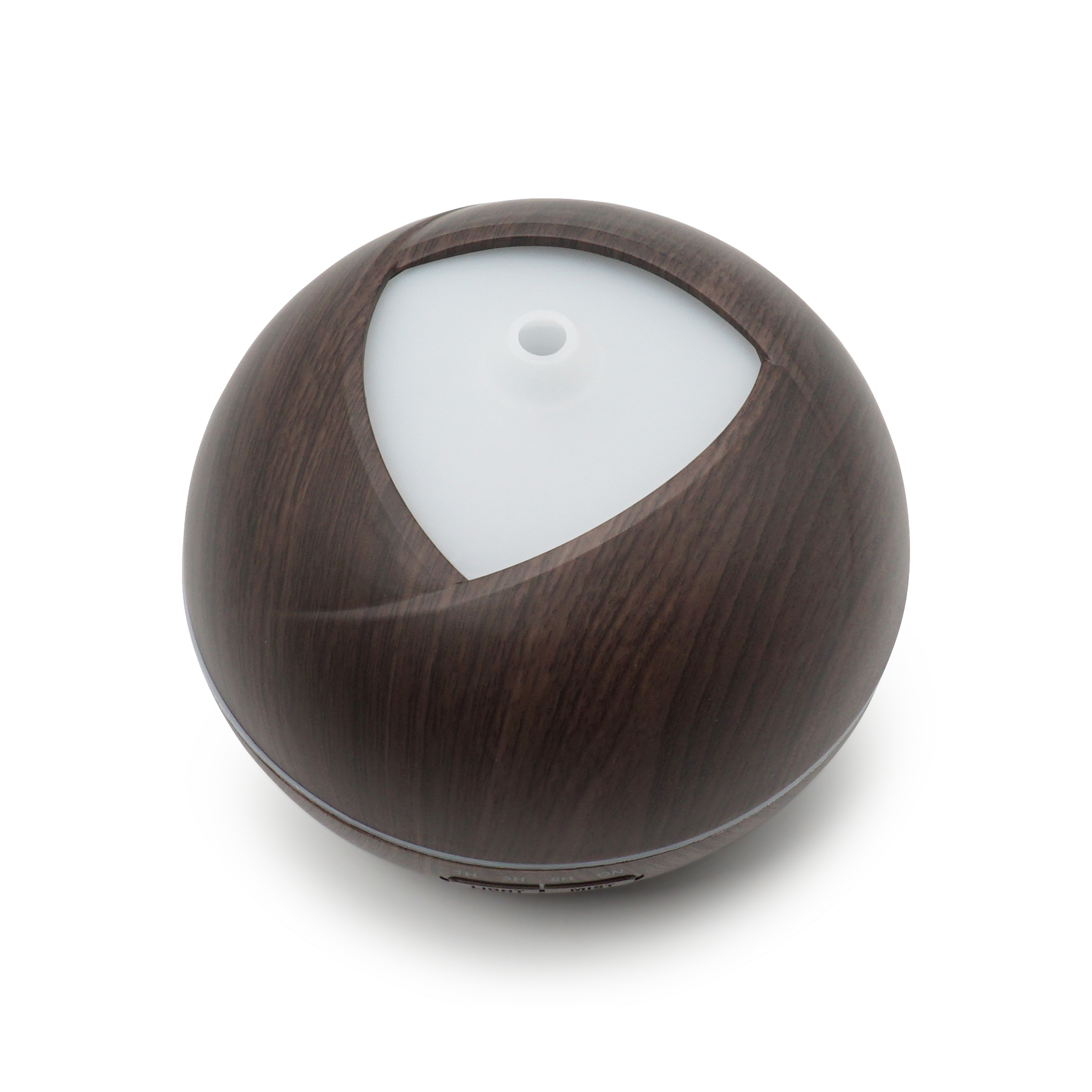 (400ml) Ultraschall Luftbefeuchter Aroma Öl Diffuser in Holz Optik mit LED Beleuchtung - Dunkelbraun