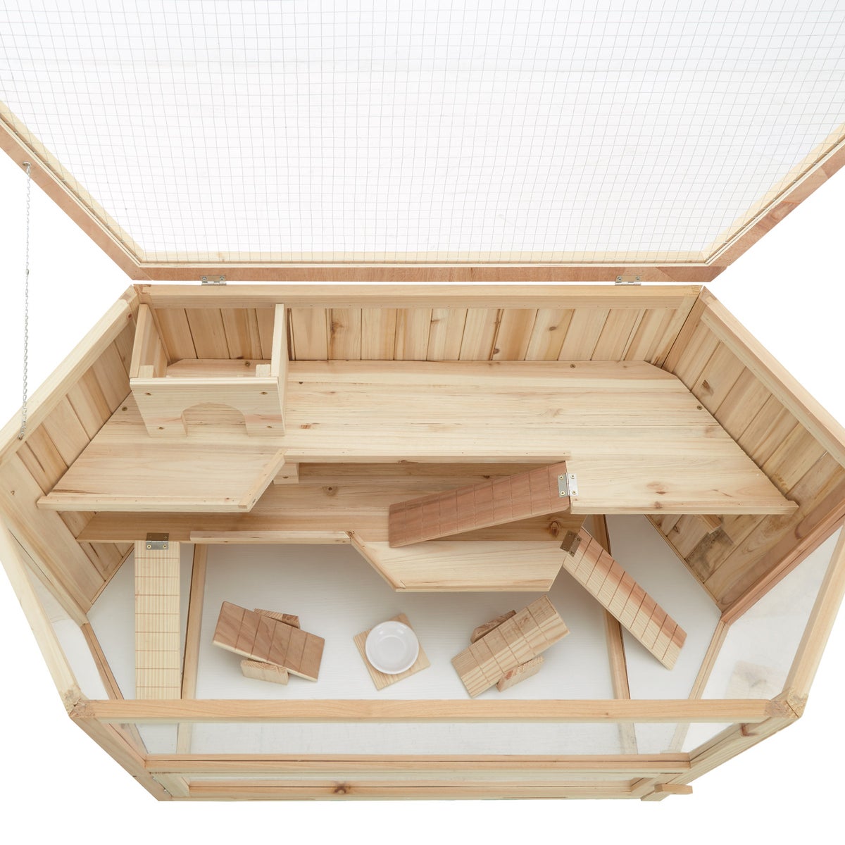 tectake Benni houten hamsterkooi, 115 x 60 x 58 cm