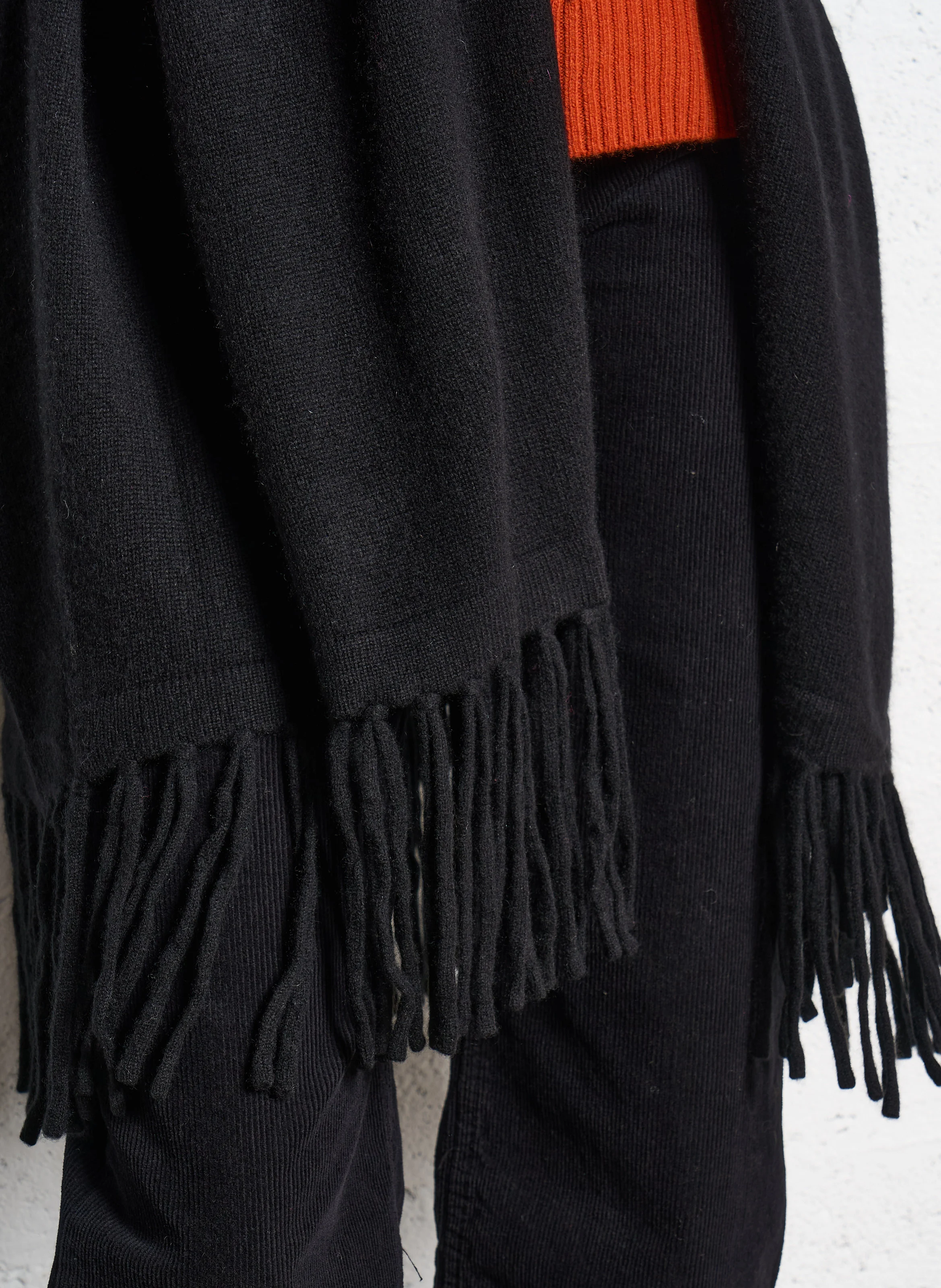GWENNYX - Cardigan à franges en cachemire | Noir