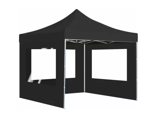 Tente de réception pliable à parois Aluminium 3 x 3m Anthracite