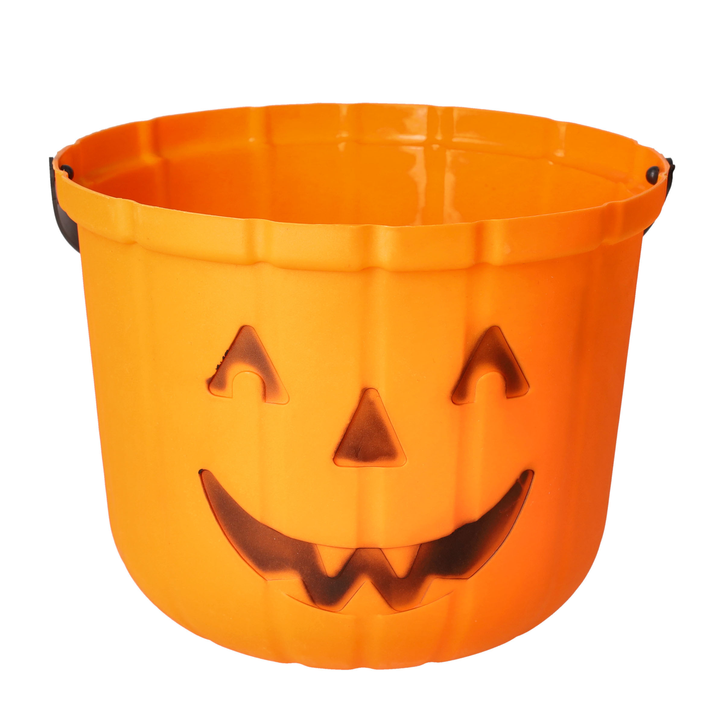 (18x15cm) Halloween Süssigkeiten Eimer Deko Kürbis Candy Bag (CE61961) - Orange