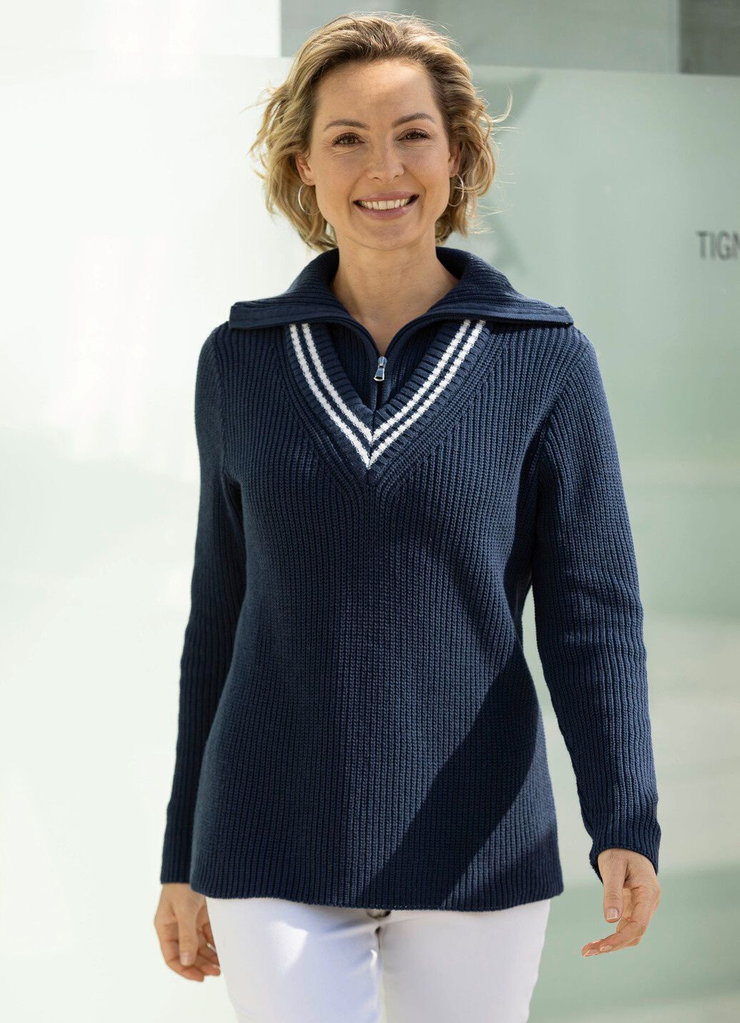 Pullover mit nachhaltig recycelter Baumwolle