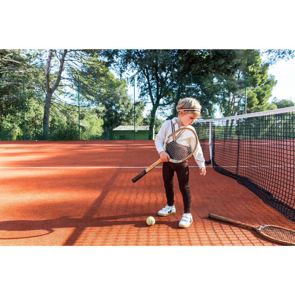 Køb Silly Silas Chocolate Brown Striped Footless Strømpebukser