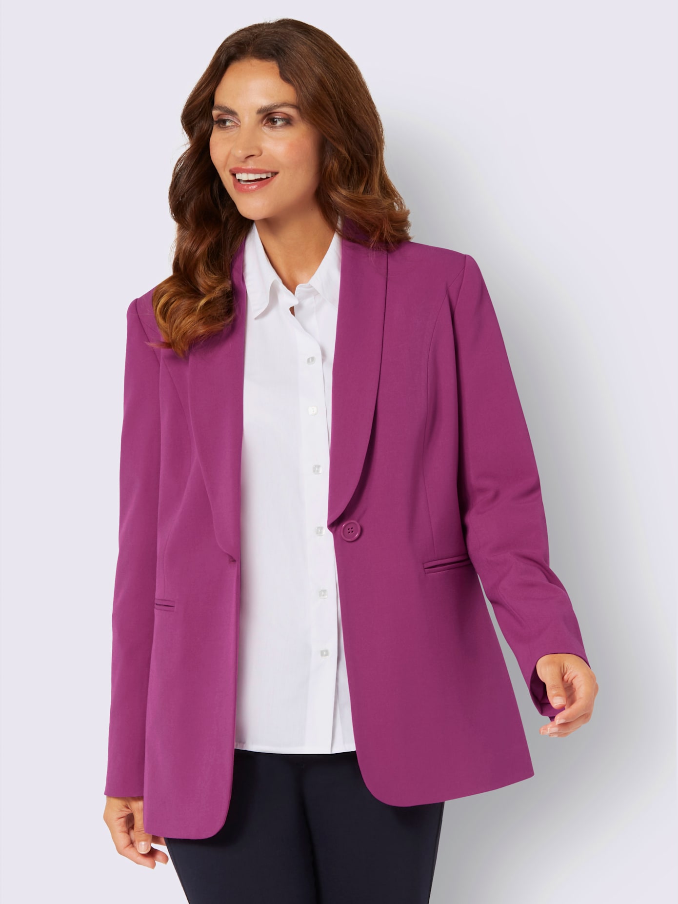 Blazer mélange de matières facile d'entretien