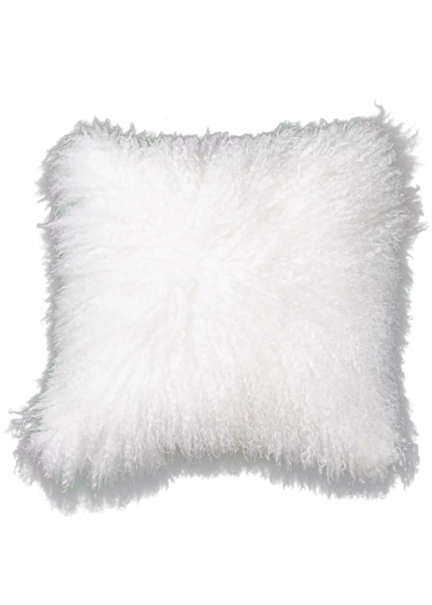 Kussen Tibetaans Schapenvacht 45x45 cm Wit