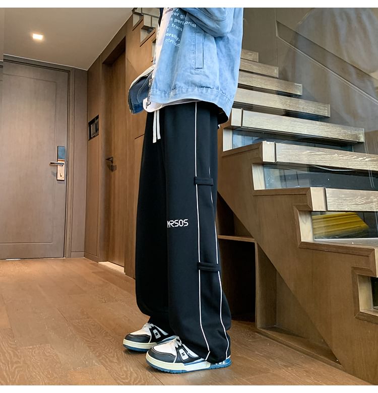 Diphon - Rechte joggingbroek met trekkoord en geborduurde letters