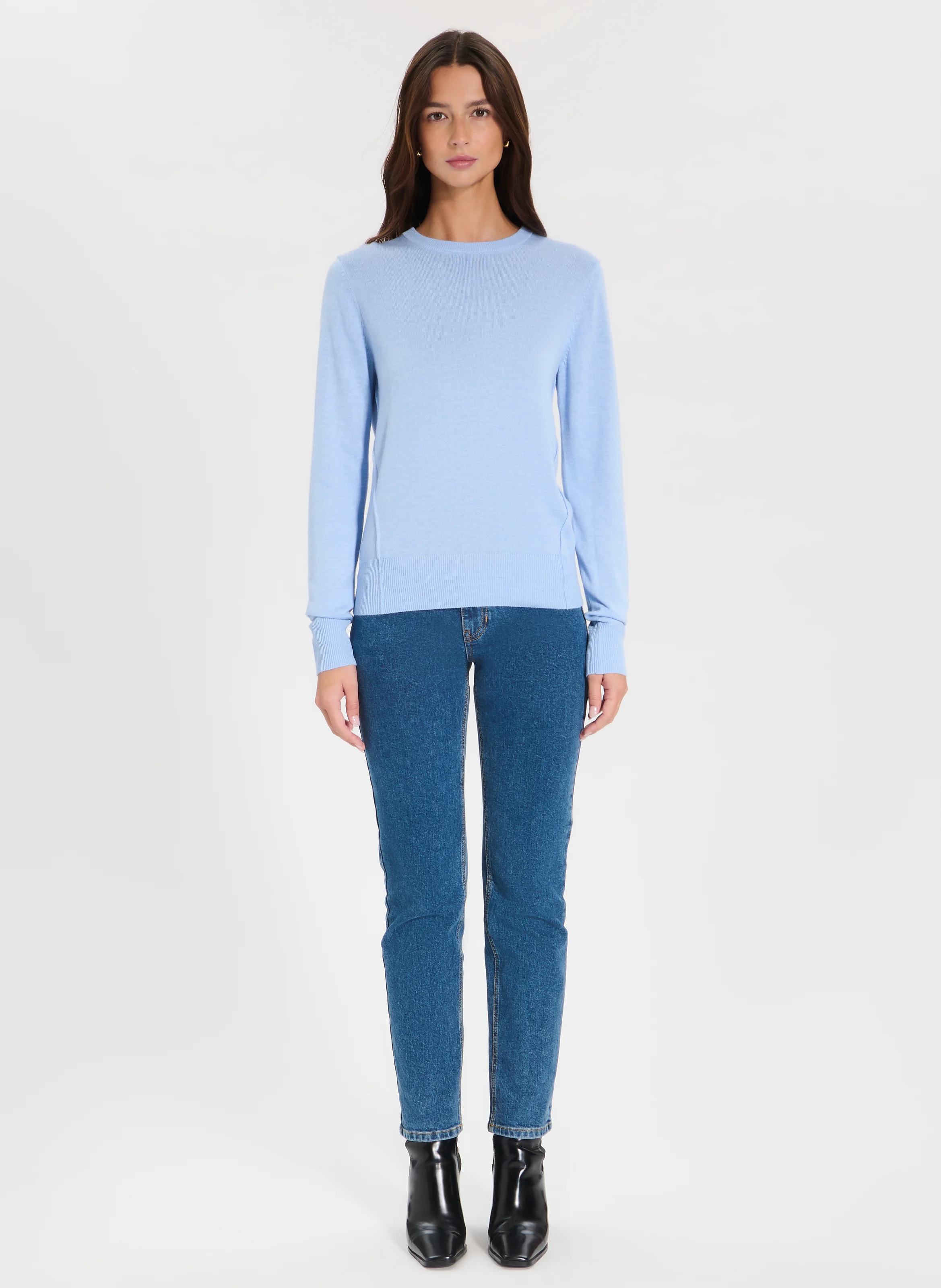 PUCCINO - Pull droit en maille | Bleu