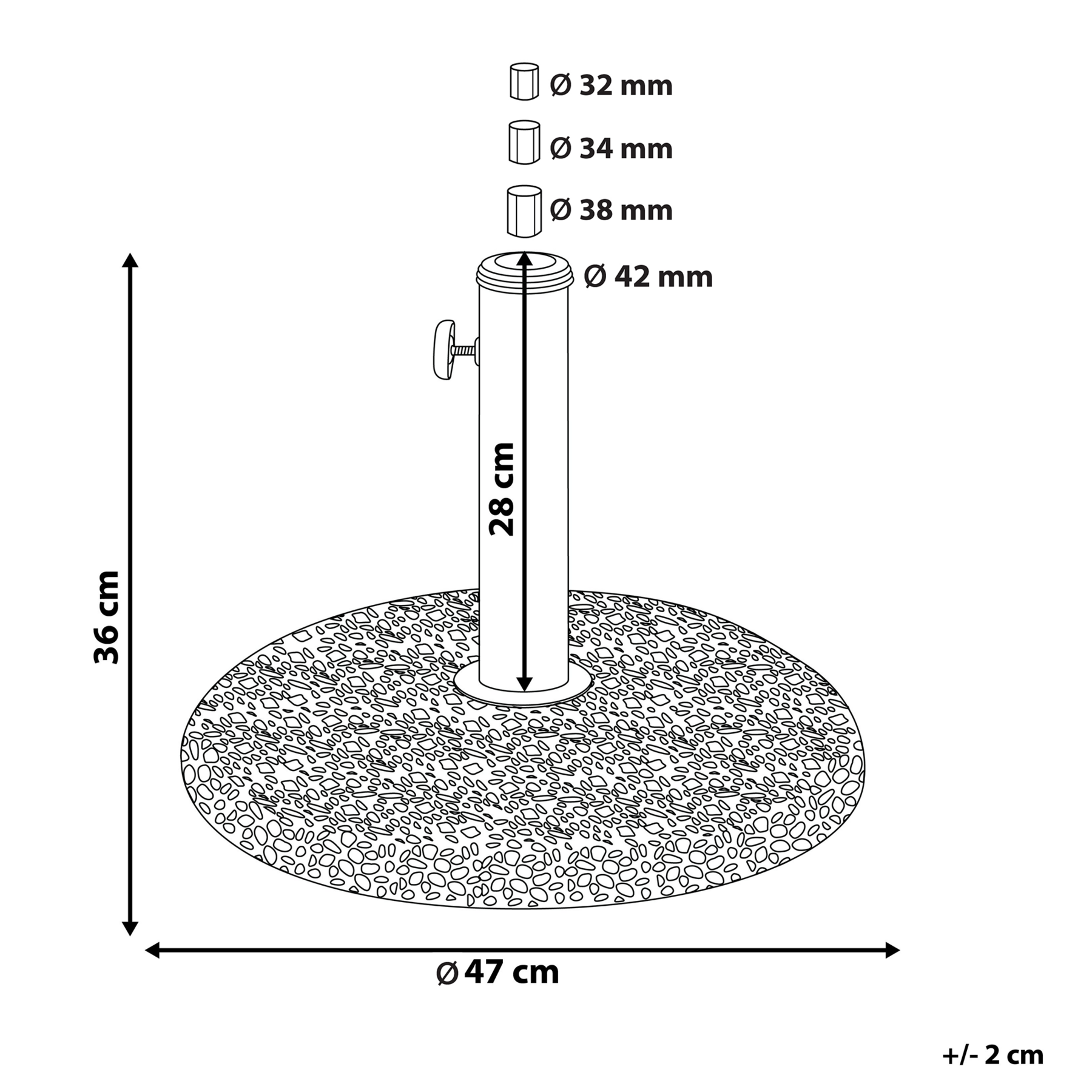 Beliani - CEVO - Parasolvoet - Wit - Beton