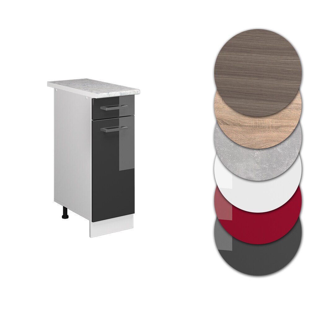Vicco Schubunterschrank Küchenschrank Küchenzeile R-Line 30 cm Weiß Anthrazit Tür Schublade Arbeitsplatte