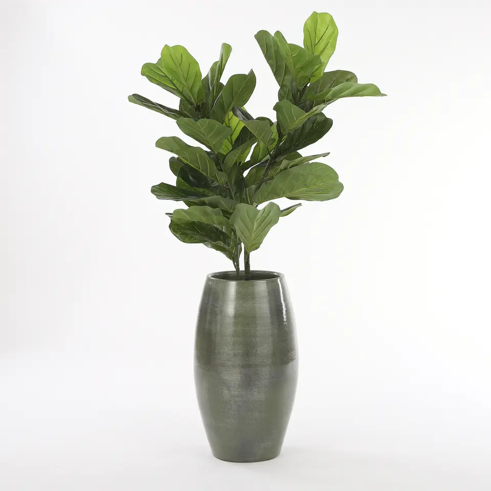 Mica Decorations Lester Vaas - H50 x Ø30 cm - Terracotta - Groen