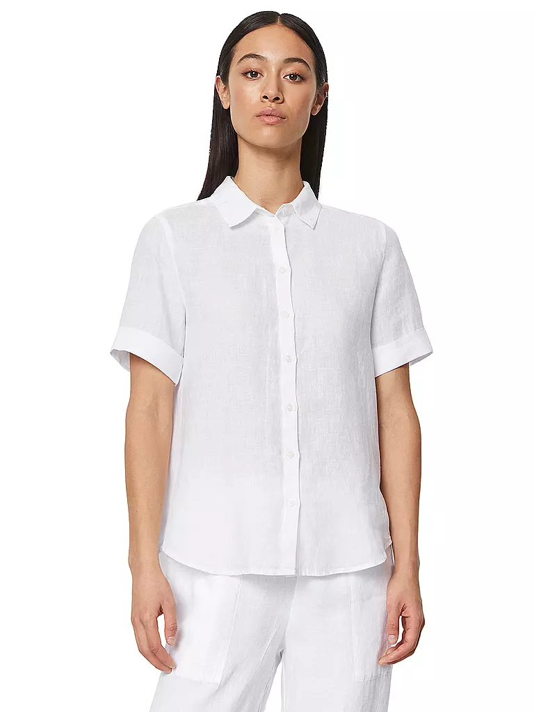 MARC O'POLO Leinenbluse weiss
