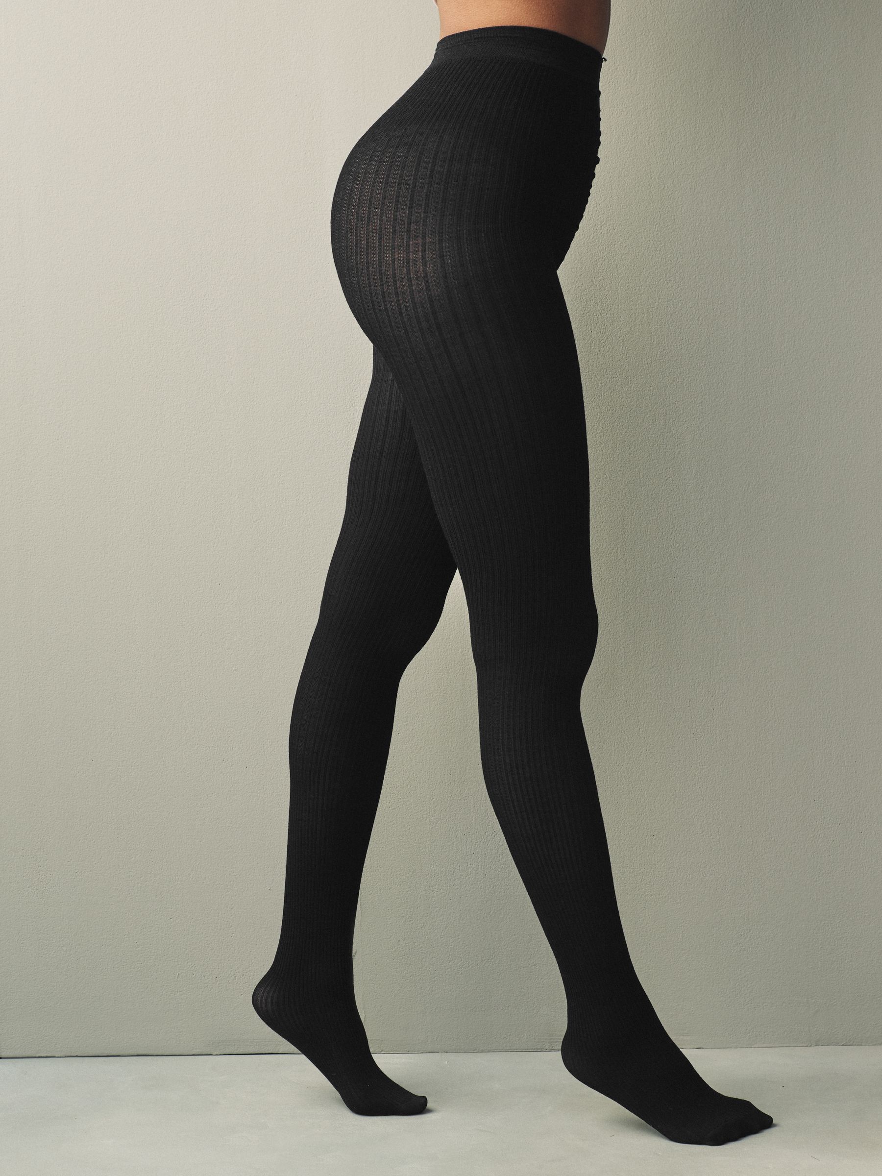 Zwart - Thermal Wool Blend Knitted Tights 1 Pack