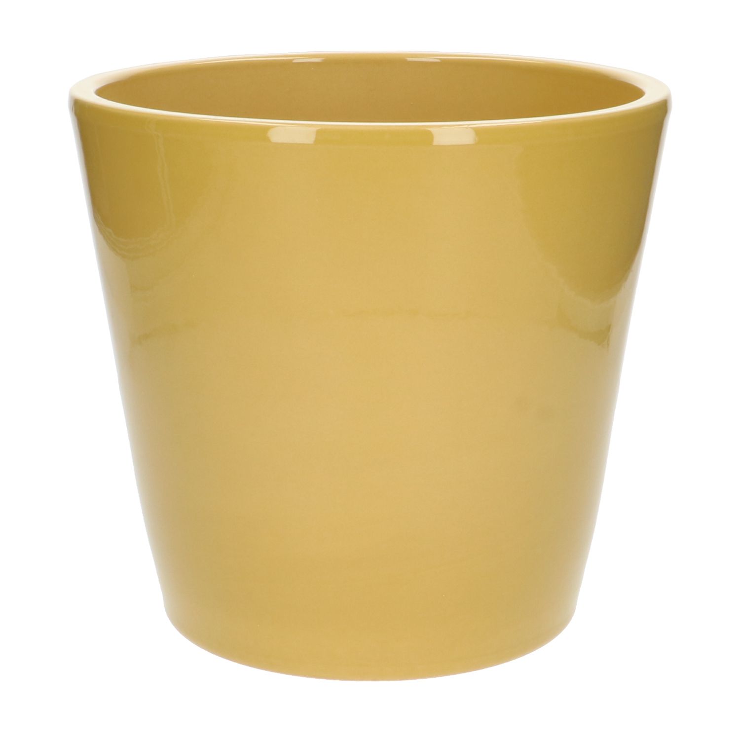 Bloempot, aardewerk, geel, Ø 25 cm