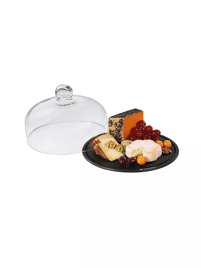ZASSENHAUS COMFORT PLUS - Käseglocke mit Glasdeckel 28 cm schwarz