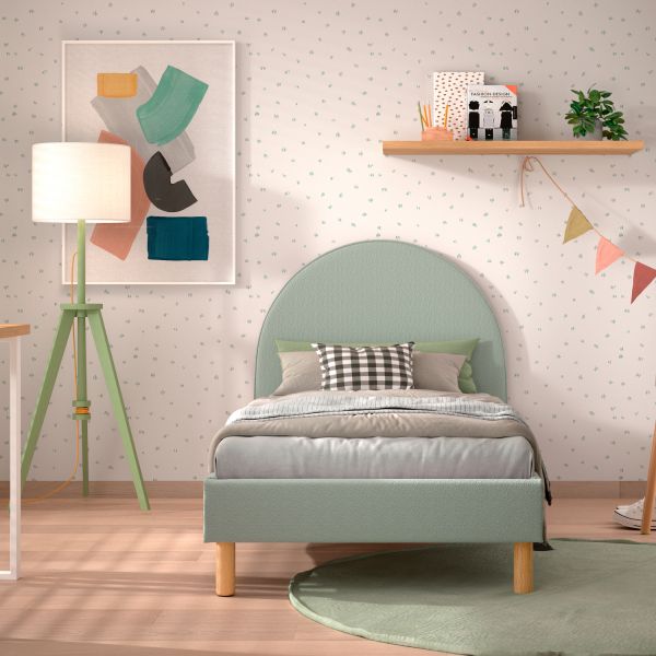 Vipack Moon Bed - 90 x 200 cm - Boucle Groen
