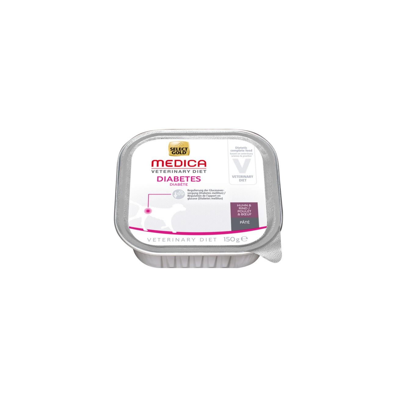 SELECT GOLD Medica Nassfutter Hund Adult Diabetes, Huhn & Rind 10x150 g